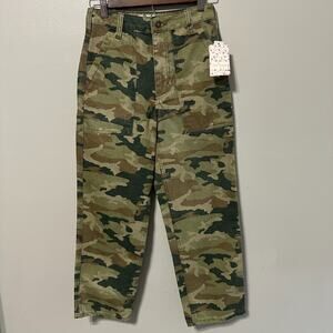 NWT Free People Remy Camouflage Crop Pants Size 24 Jeans Camo Grunge High Rise